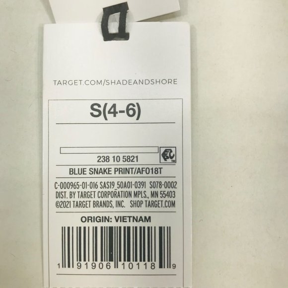 Shade And Shore Women's Size Small 4-6 Triangle Bikini Swim Top Snake Print New - Picture 4 of 15